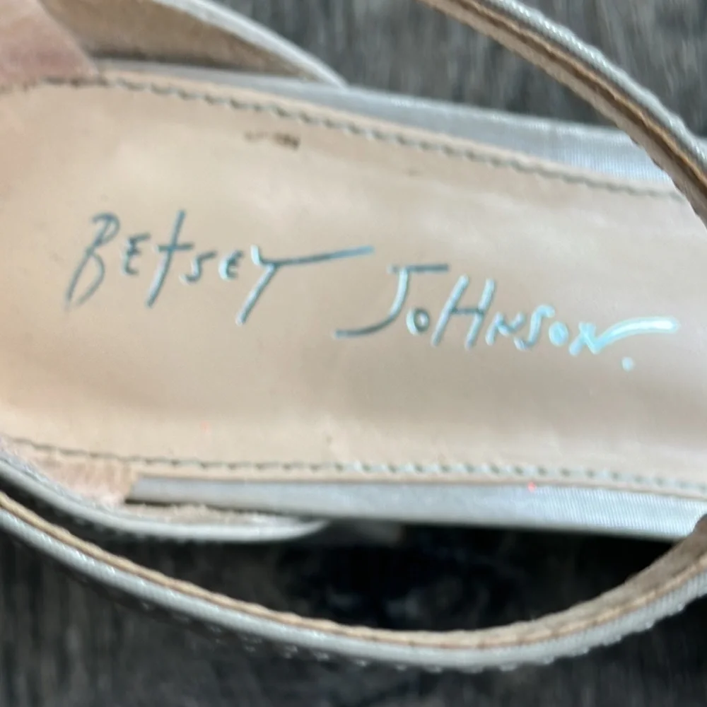 Betsey Johnson shoes metallic pumps amazing jewels ankle straps style is Blue